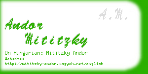 andor mititzky business card